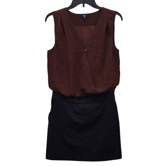 Gap Sleeveless Wrap Blouson Career Dress with Pockets Size 4 Office Work - Picture 1 of 11